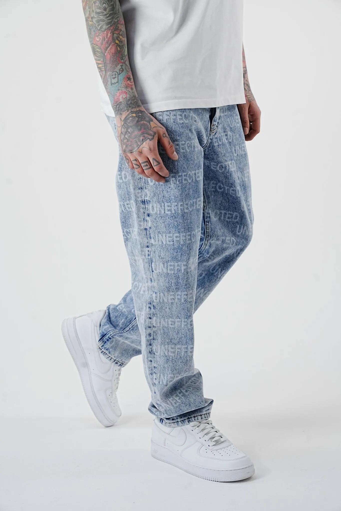 Premium Baggy Laser Printed Signature Jeans