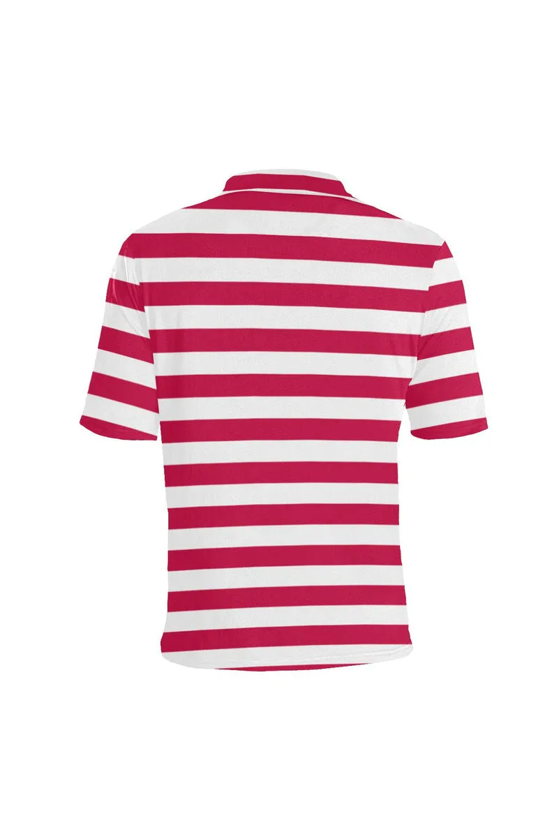 Red Stripes Men's Polo Shirt