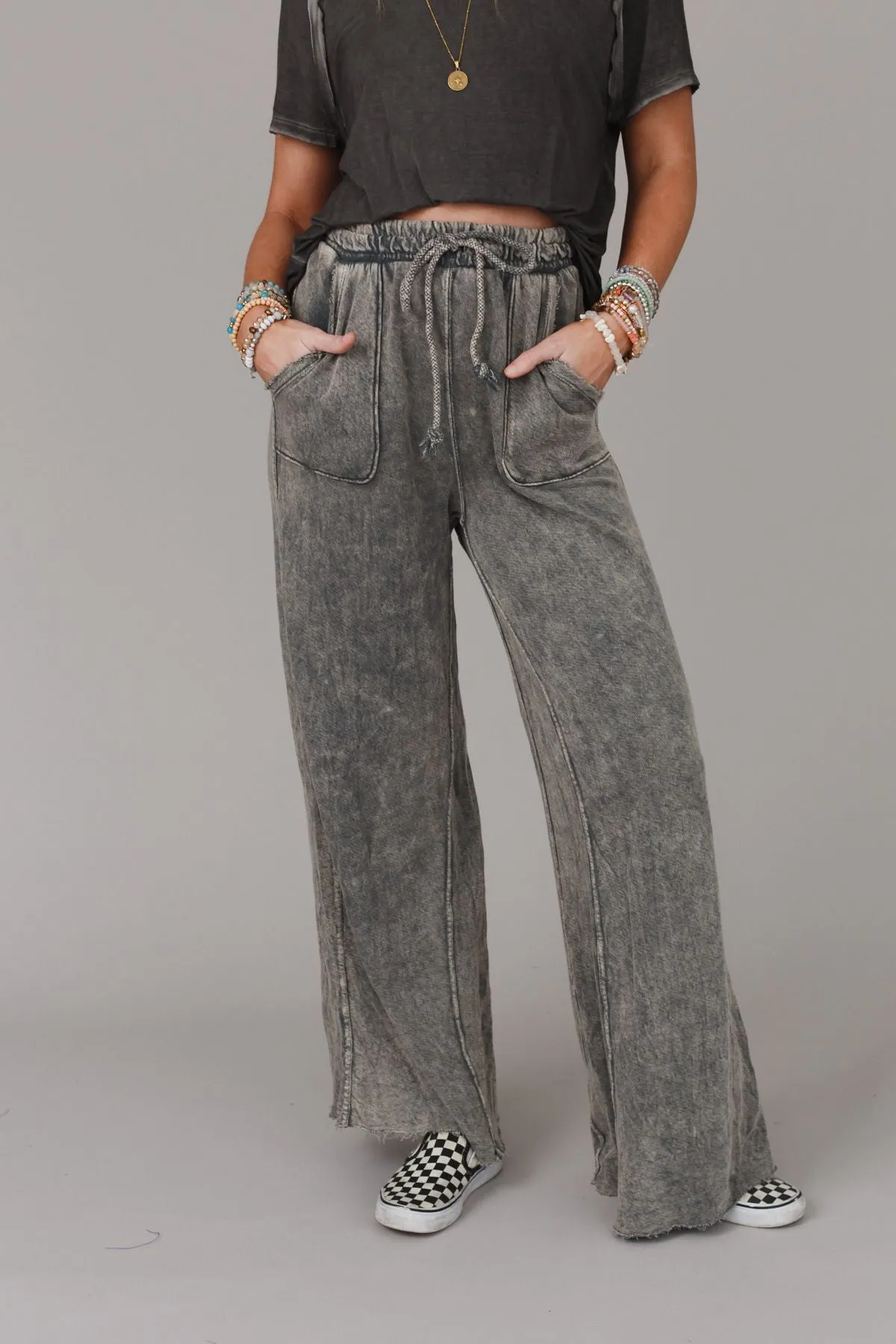 Relaxing Robin Wide Leg Pant - New Gray