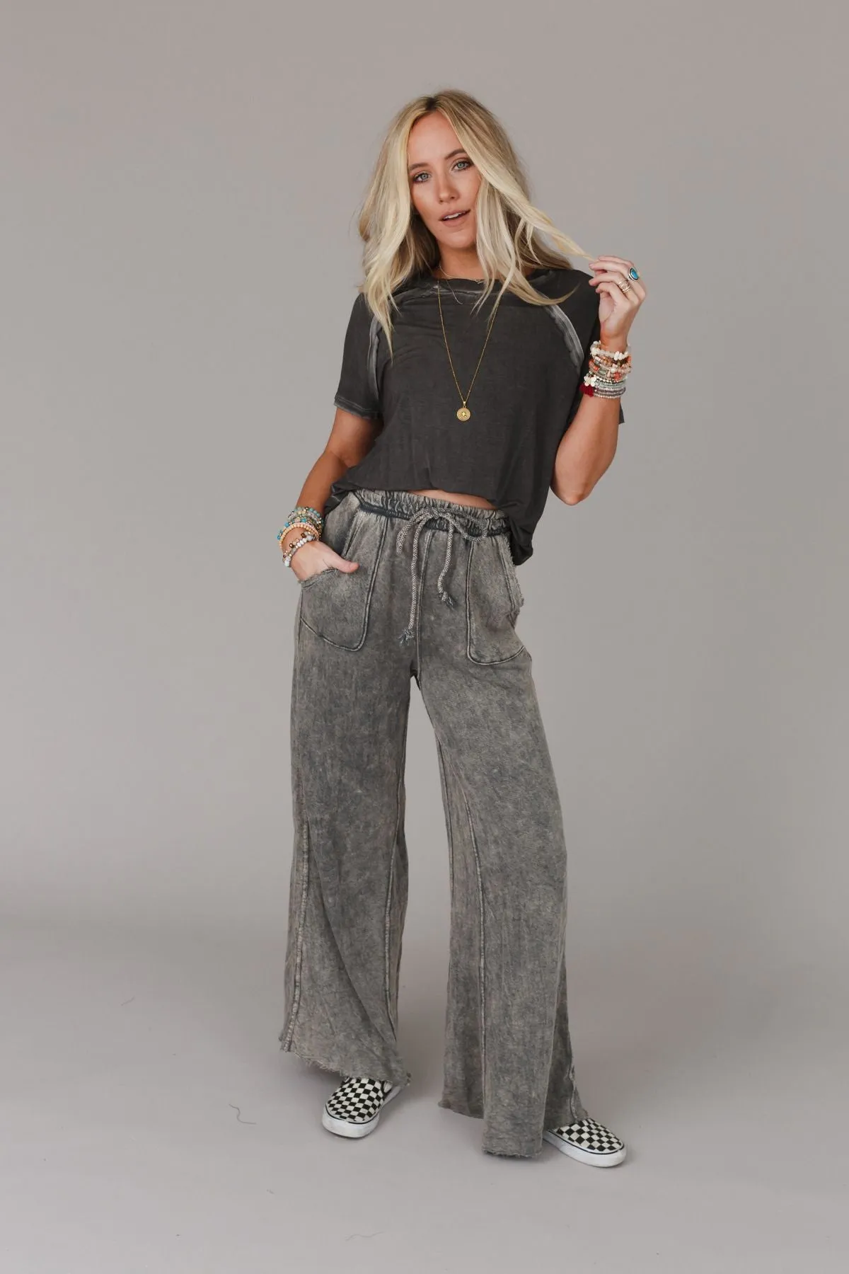 Relaxing Robin Wide Leg Pant - New Gray