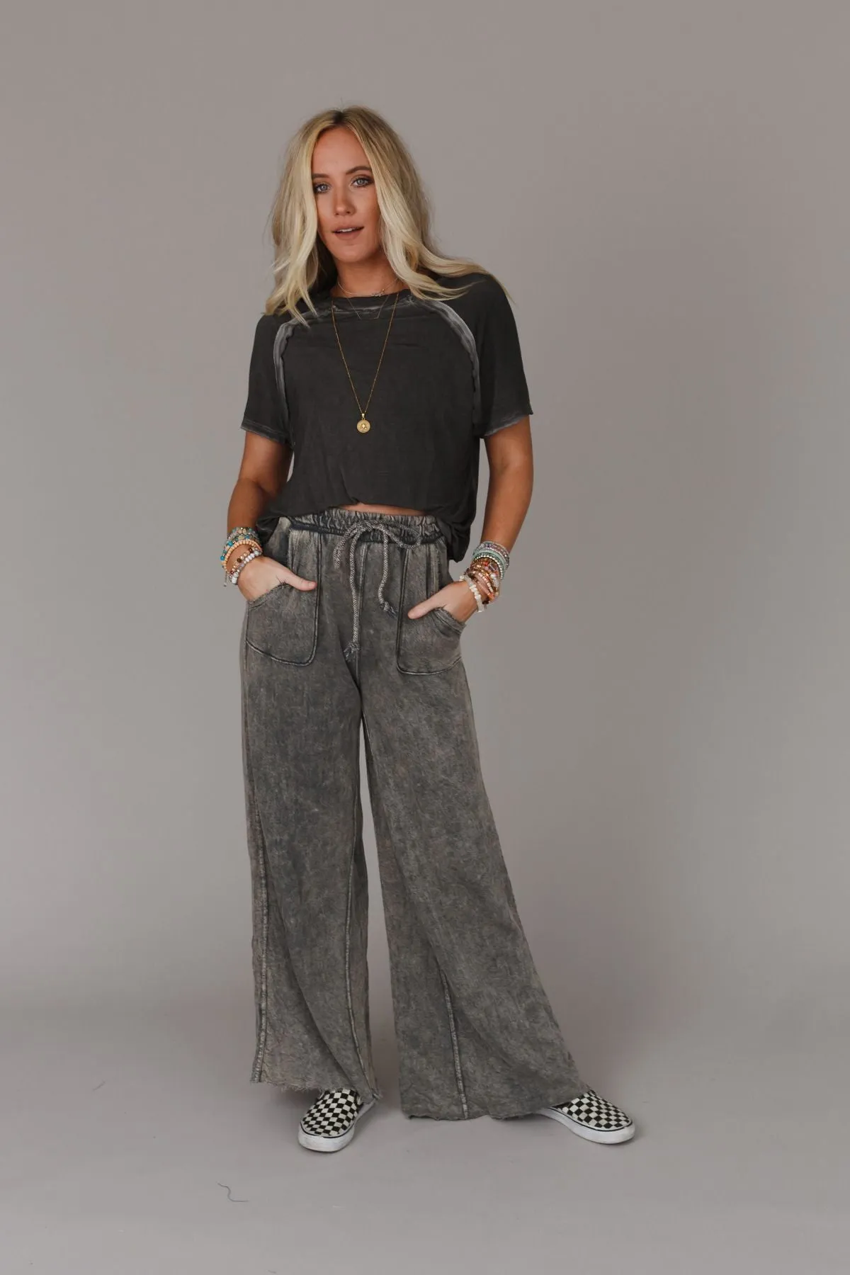 Relaxing Robin Wide Leg Pant - New Gray