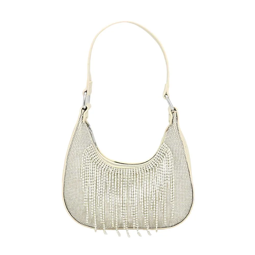 Rhinestone Fringe Evening Shoulder Crossbody Bag