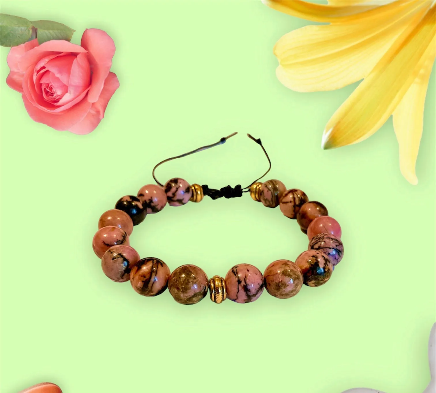 Rhodonite Gemstone Bracelet