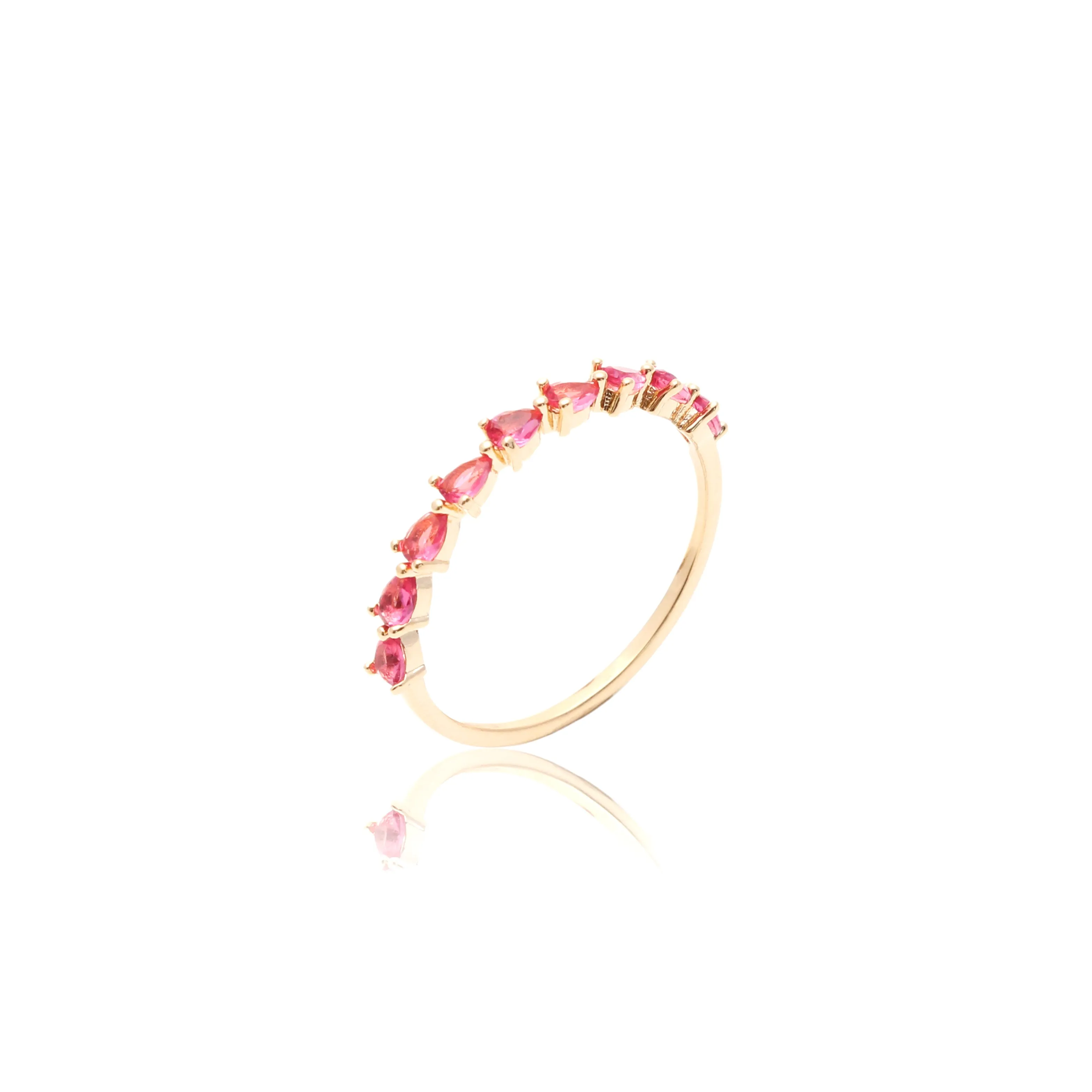 RING PINK TURMALINE TEAR DROPS