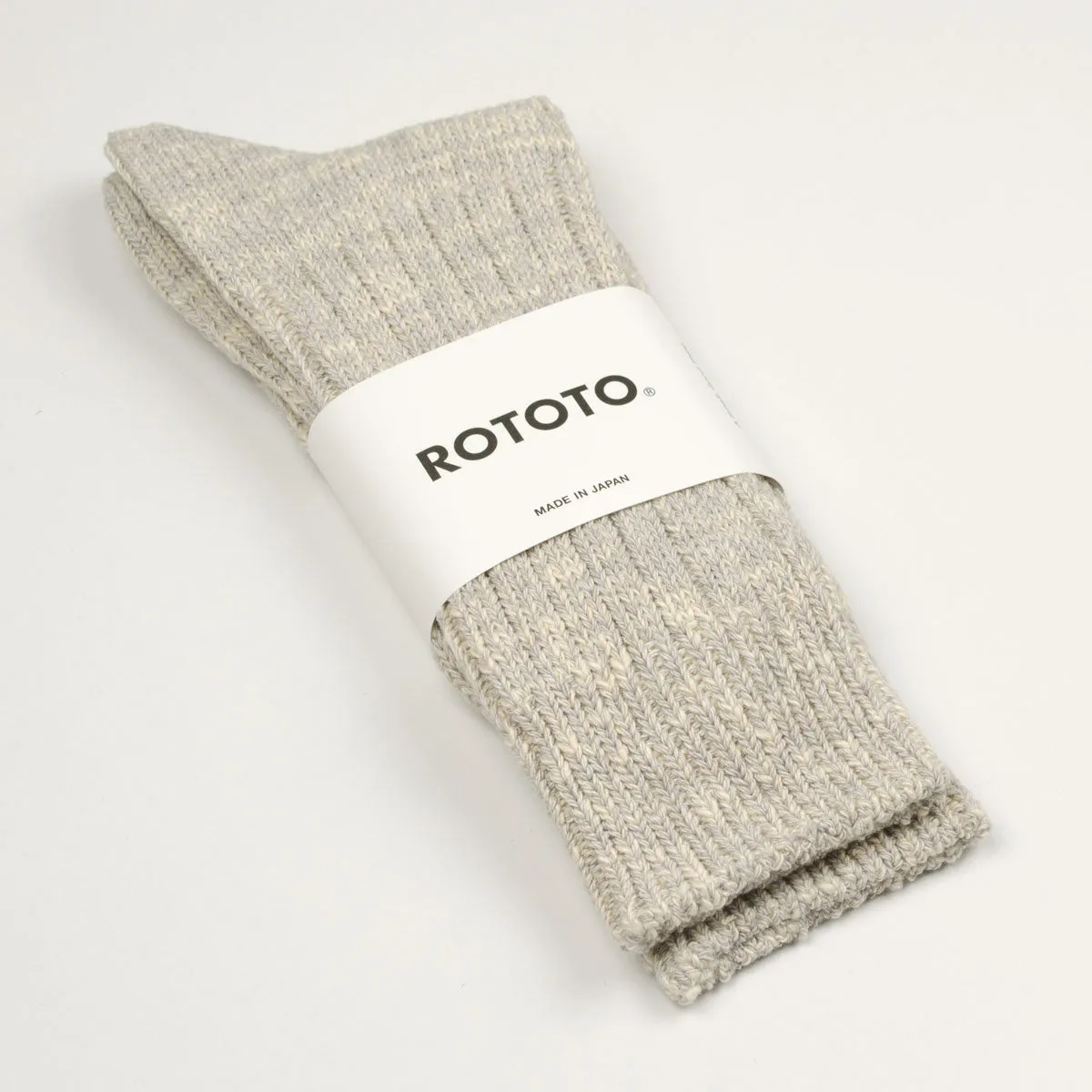 RoToTo - Low Gauge Slub Crew Socks - Light Gray