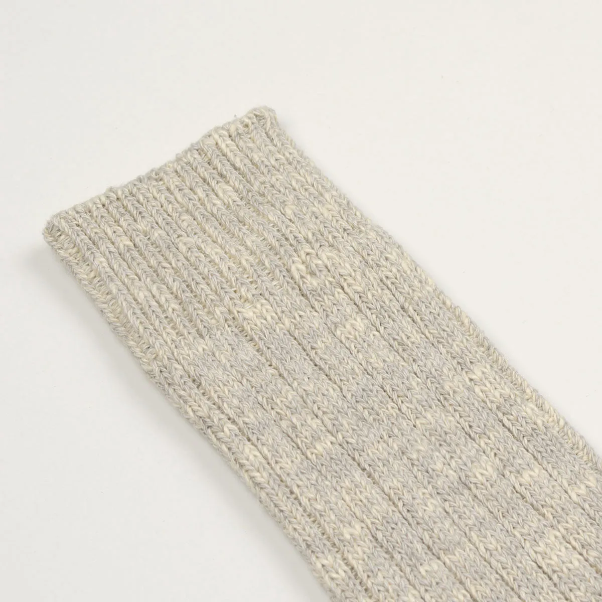 RoToTo - Low Gauge Slub Crew Socks - Light Gray