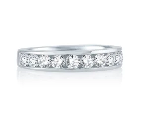 Round Diamond Channel Wedding Band