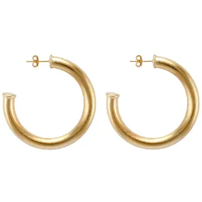 Sheila Fajl Thick Chantal Hoop Earrings in Brushed Champagne Plated