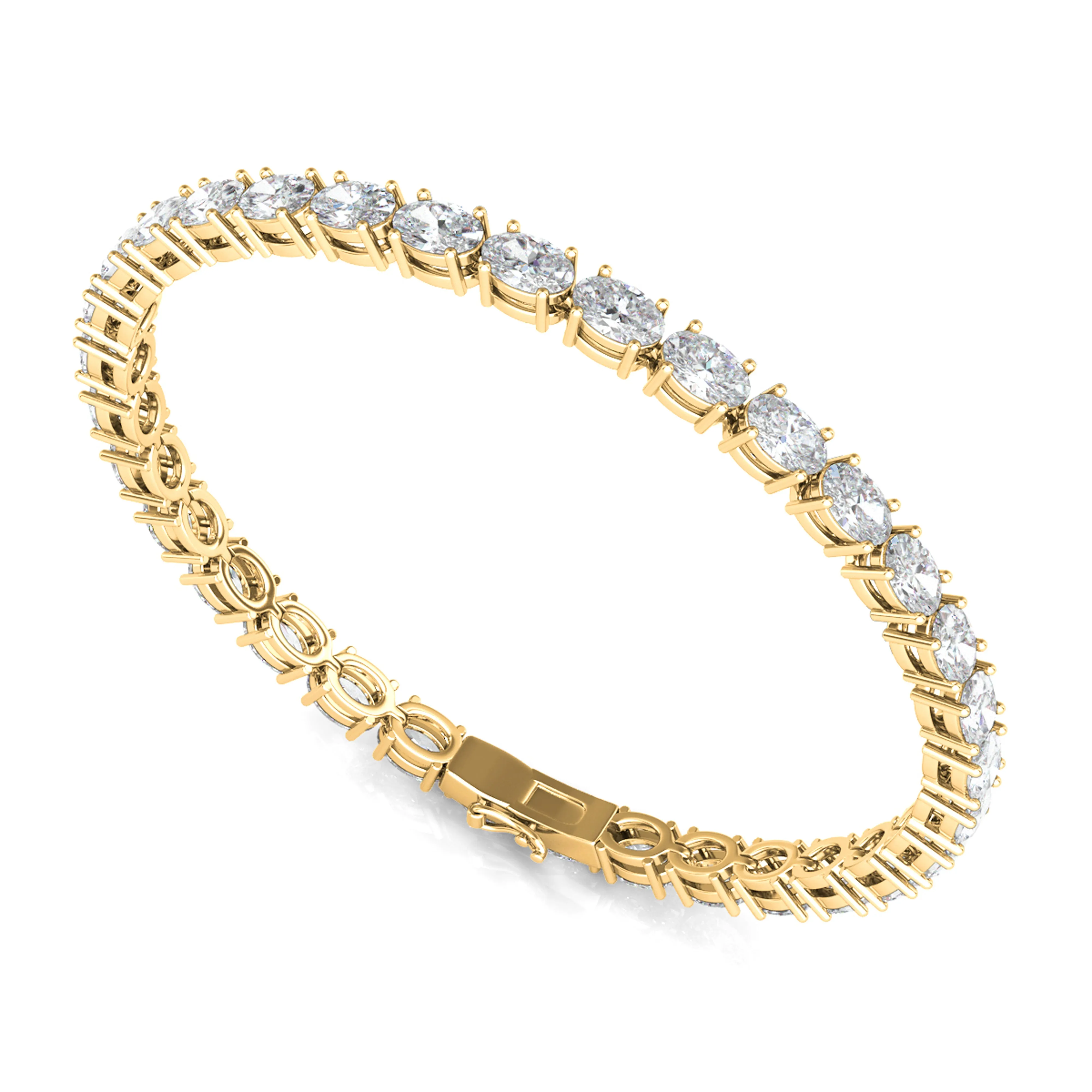 Sideways Oval Diamond Tennis Bracelet