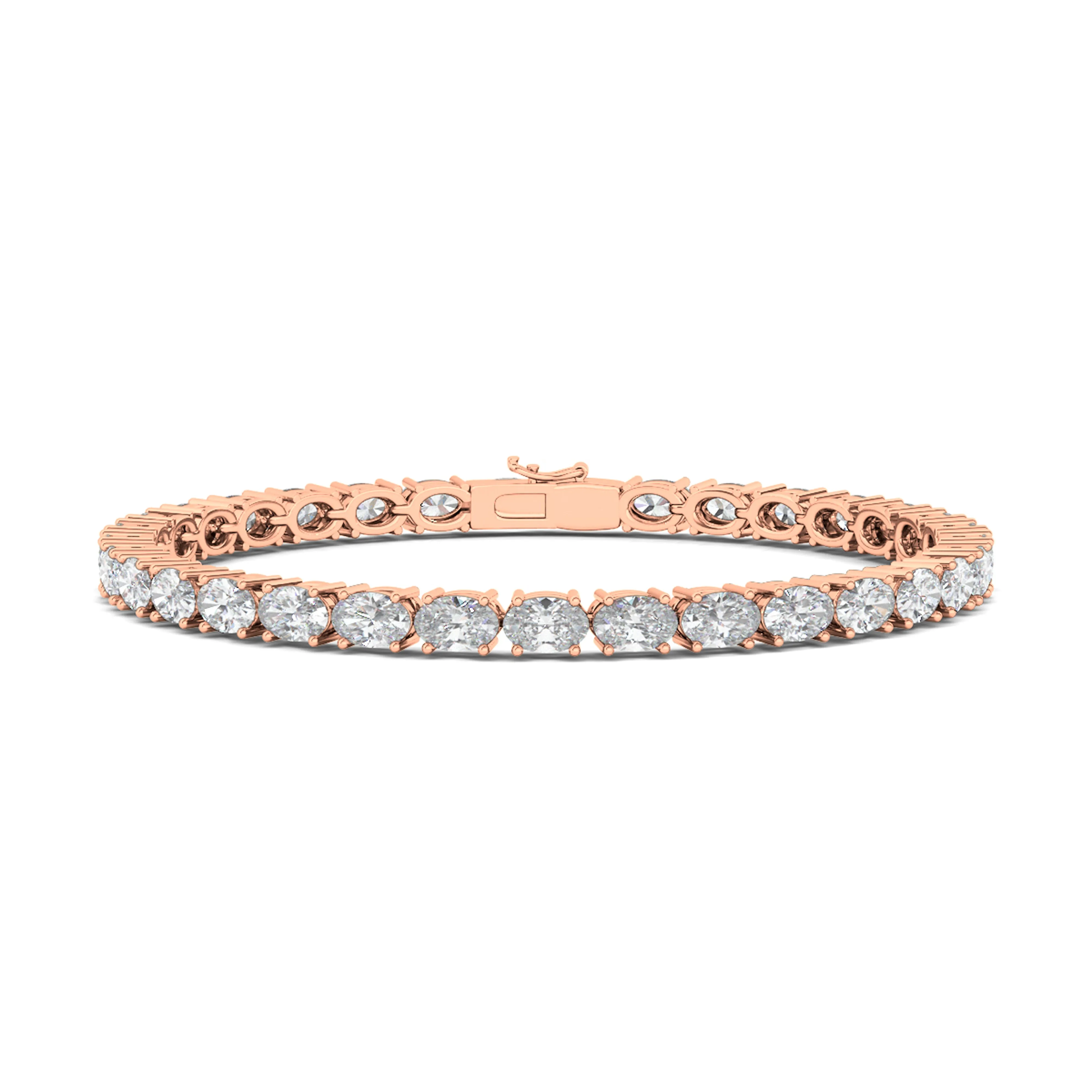 Sideways Oval Diamond Tennis Bracelet