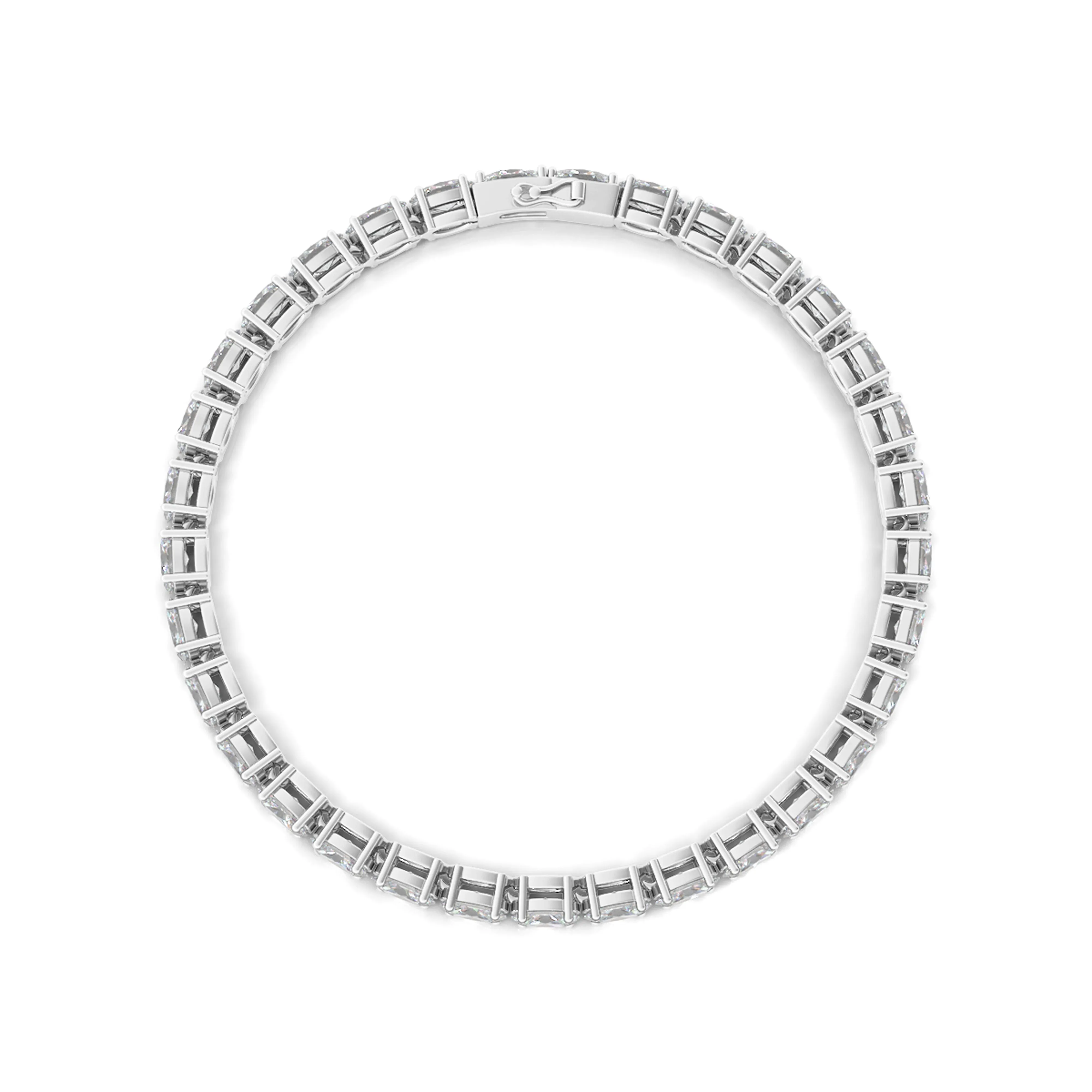 Sideways Oval Diamond Tennis Bracelet