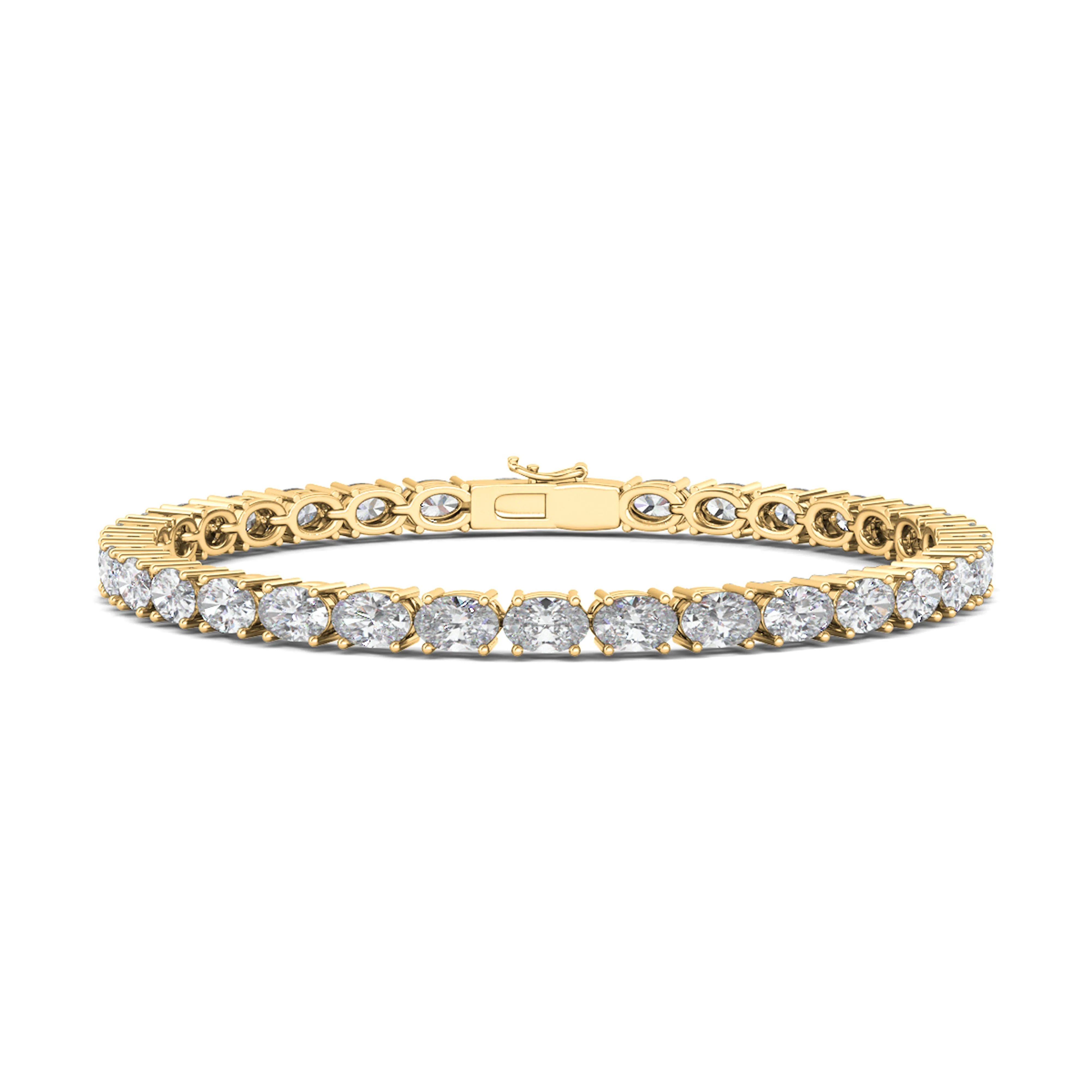 Sideways Oval Diamond Tennis Bracelet