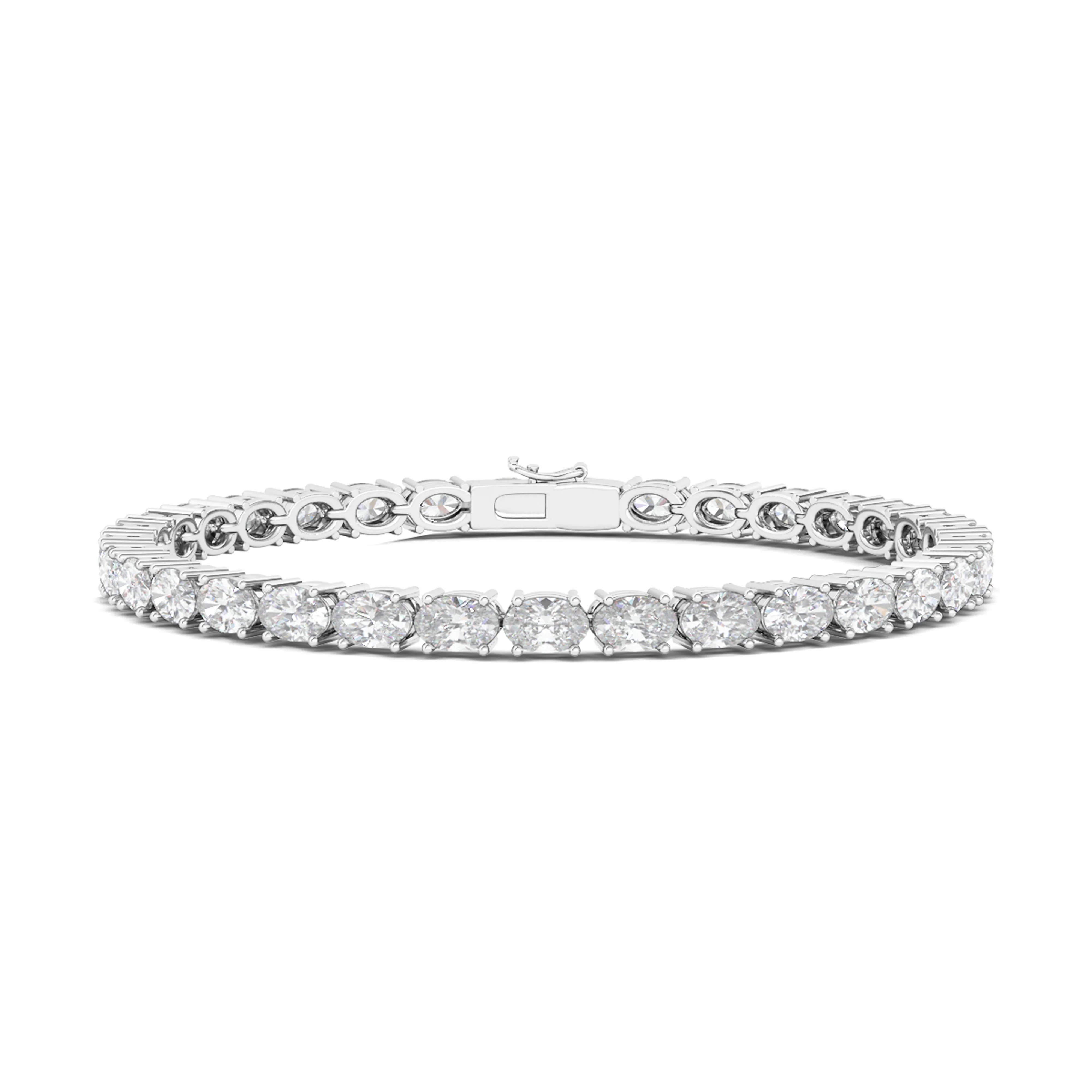 Sideways Oval Diamond Tennis Bracelet