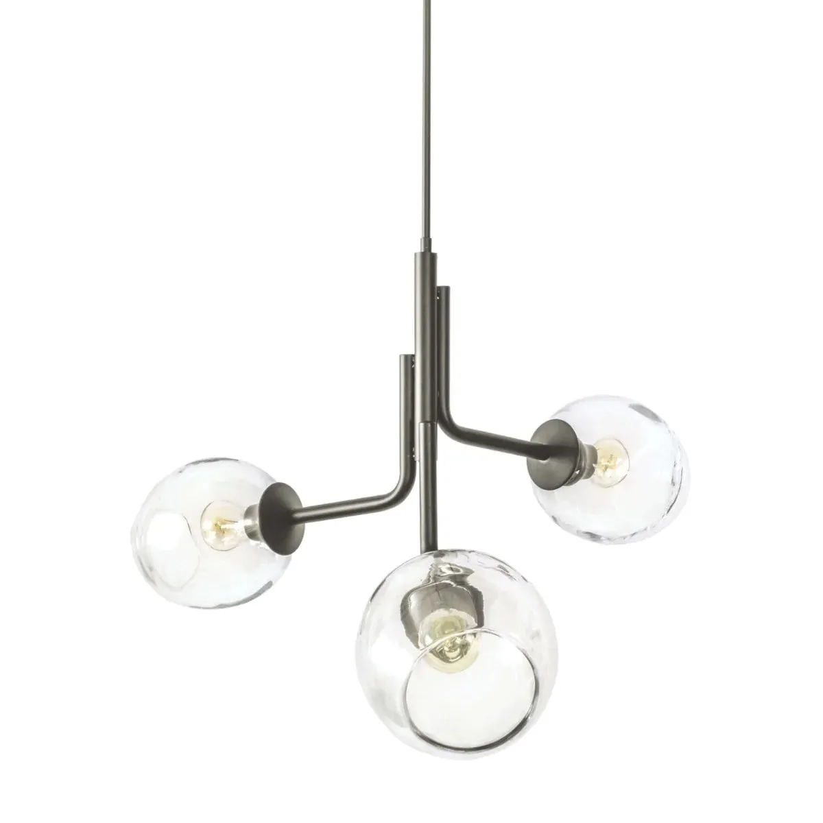 Simon Pearce Caledonia 3 Globe Chandelier - Natural Iron