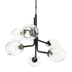 Simon Pearce Caledonia 6 Globe Chandelier - Black