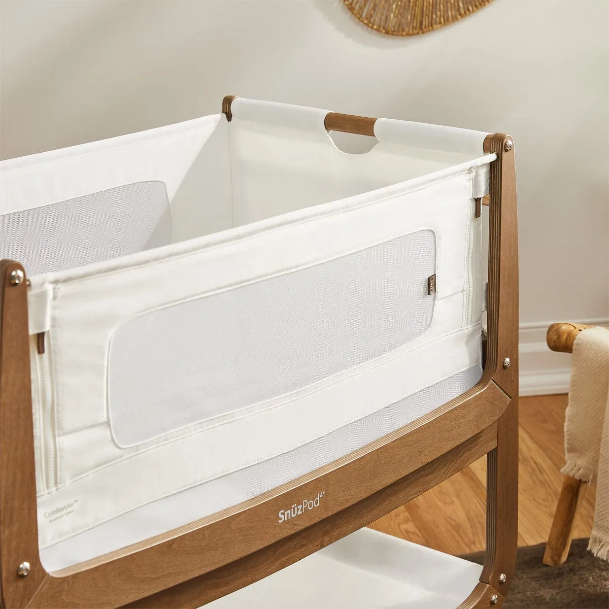 Snuzpod 4 Bedside Crib - The Natural Edit, Walnut