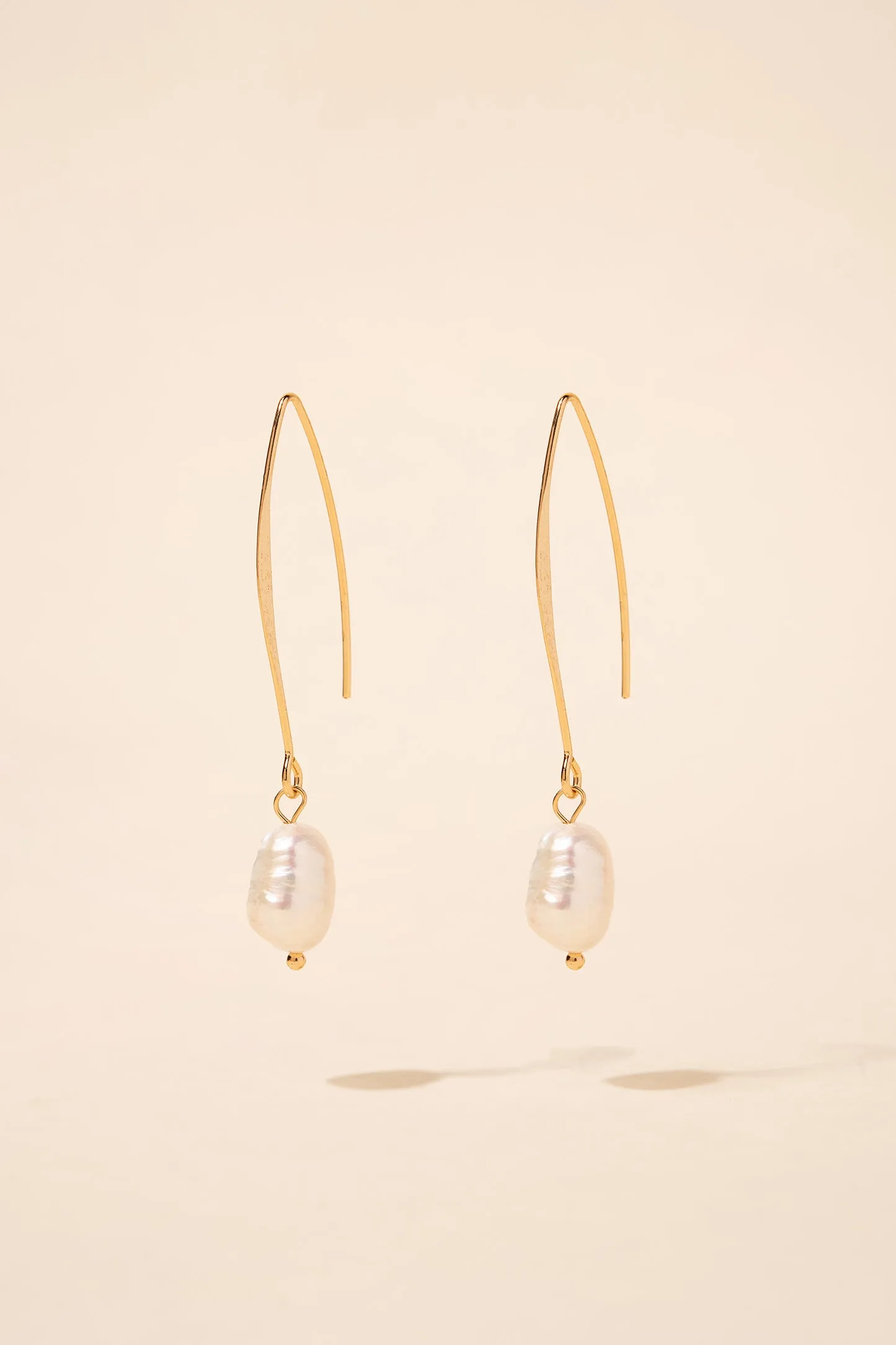 Tahlia Threaded Drop Hook Pearl Earrings