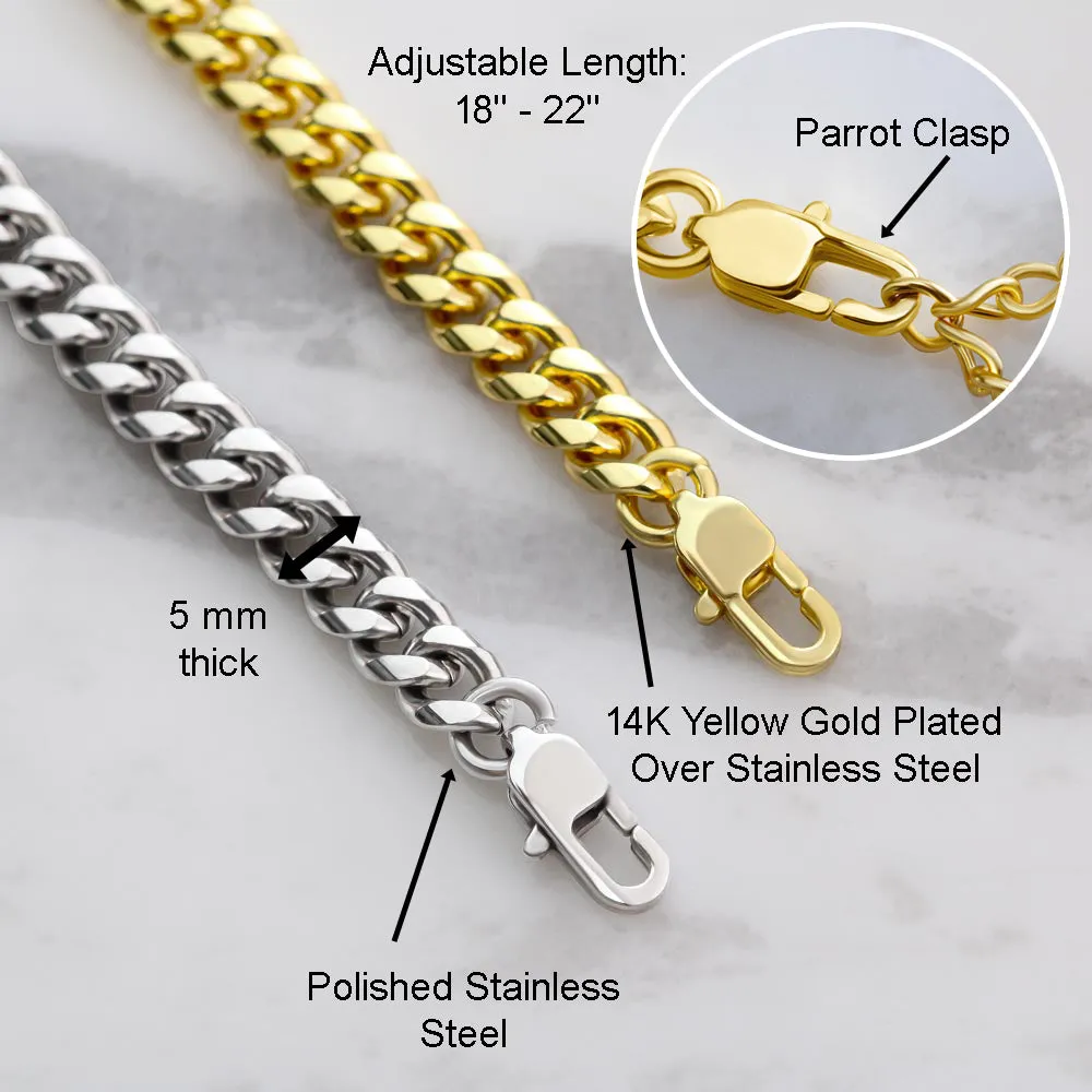 To My Man Gift I Would Love You A Hundred Lifetimes For Boyfriend Cuban Link Chain Necklace