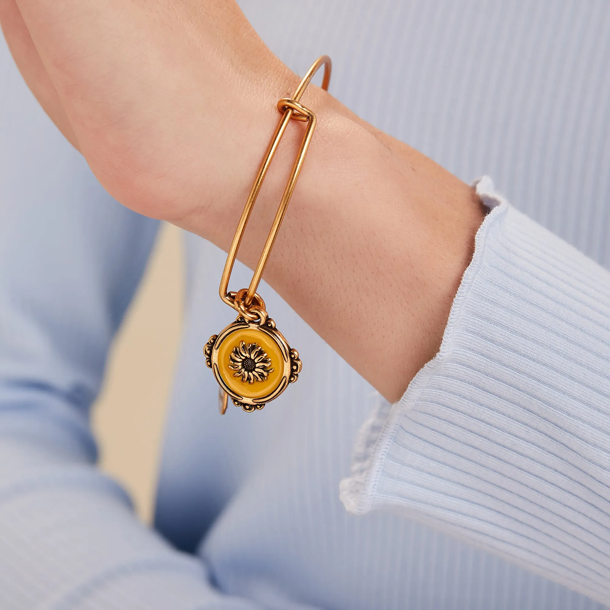 Token of Adoration Sunflower Charm Bangle