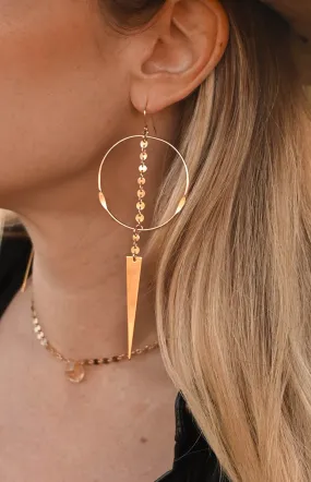 Warrior of My Dreams Gold Hoops