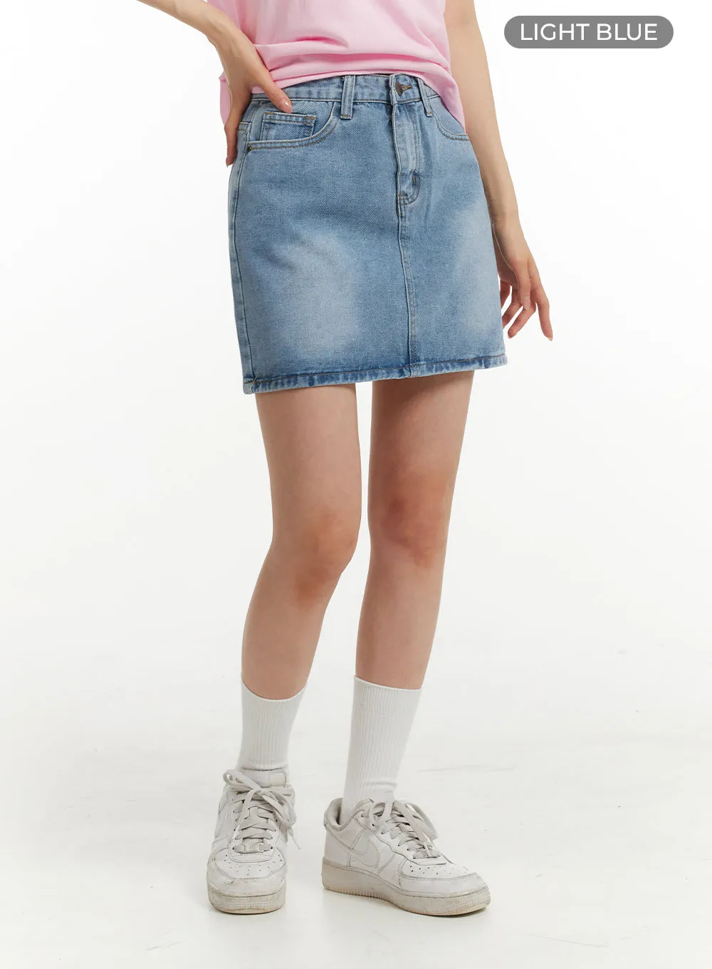 Washed Denim Mini Skirt OM405