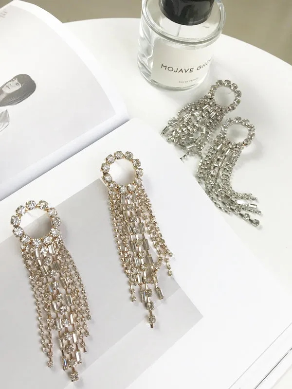 WealFeel Diamond Long Tassel Earrings