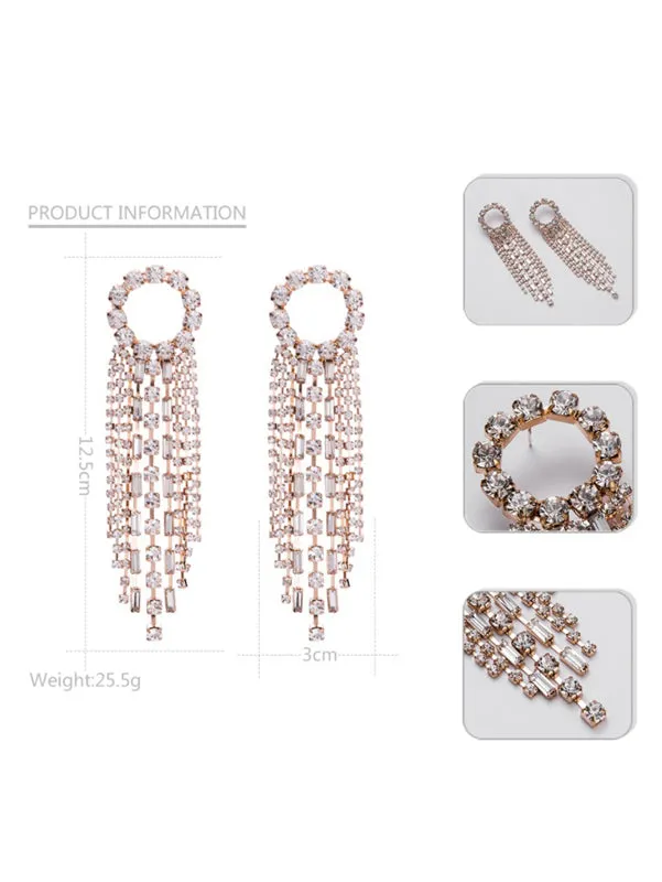 WealFeel Diamond Long Tassel Earrings