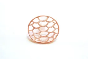 Wholesale Matte Pink Rose Gold Vermeil Round Filigree Charm Connector- 18k gold plated Sterling Silver, Gold Scales Charm, Gold Round Connector, 242