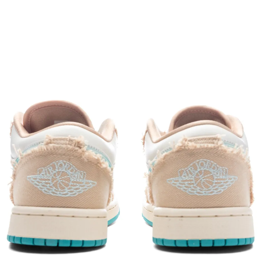 Women's  Air Jordan 1 Low 'Beachside' - Sesame/Dusty Cactus/Glacier Blue