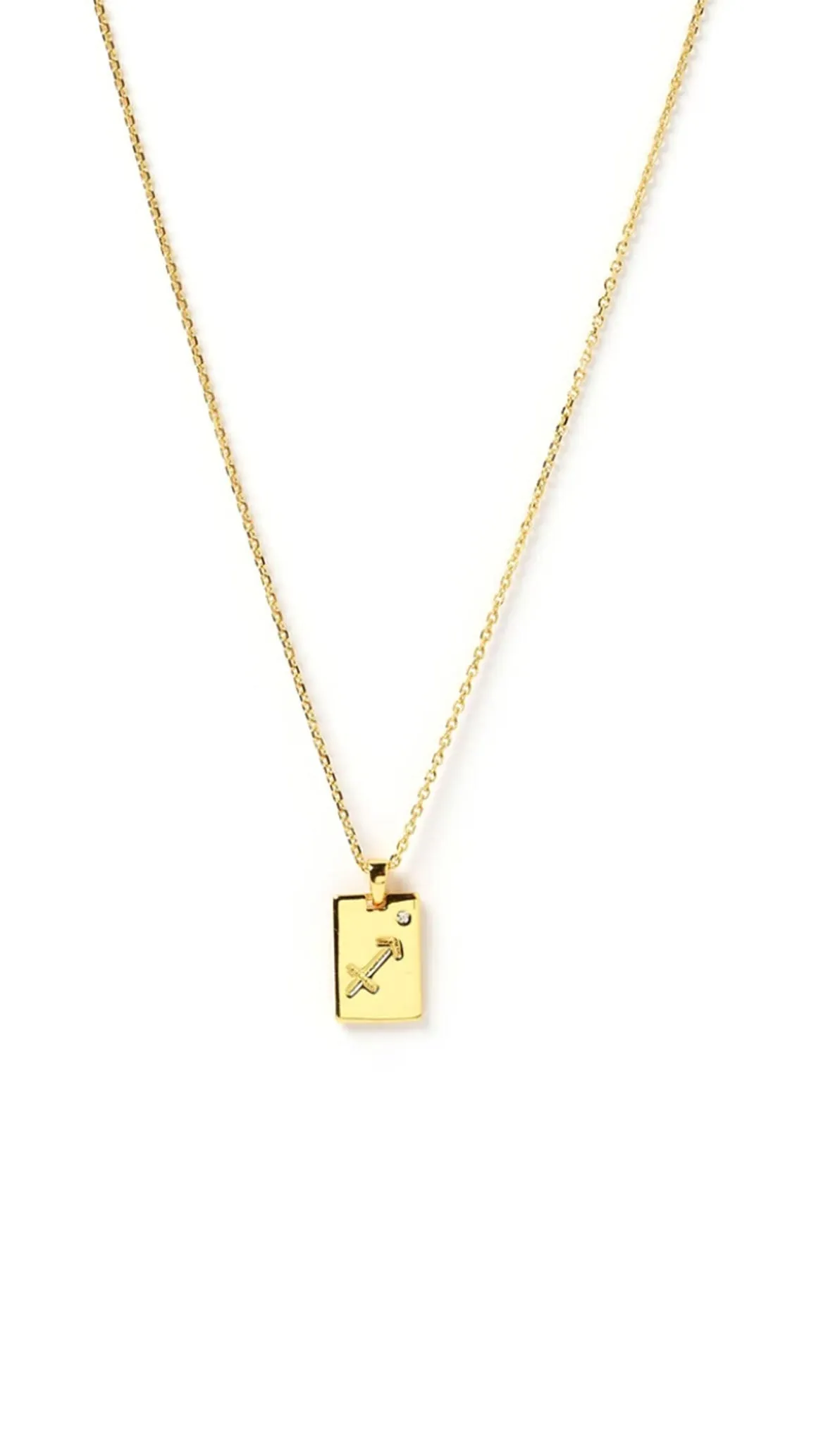 Zodiac Tag Necklace - Gold