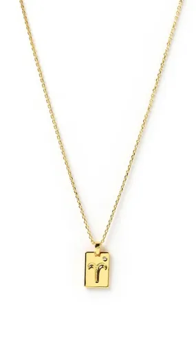 Zodiac Tag Necklace - Gold