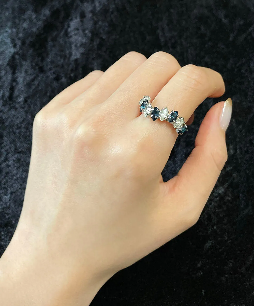 【ドイツ買付】ヴィンテージ SEIBOTH サファイアブルー ウェーブ ハーフエタニティ リング/Vintage SEIBOTH Sapphire Wave Eternity Ring