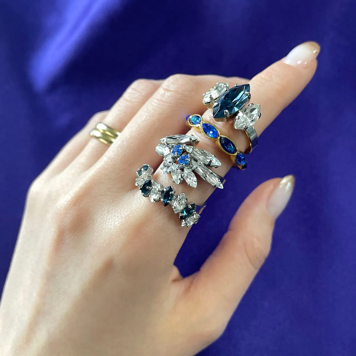 【ドイツ買付】ヴィンテージ SEIBOTH サファイアブルー ウェーブ ハーフエタニティ リング/Vintage SEIBOTH Sapphire Wave Eternity Ring